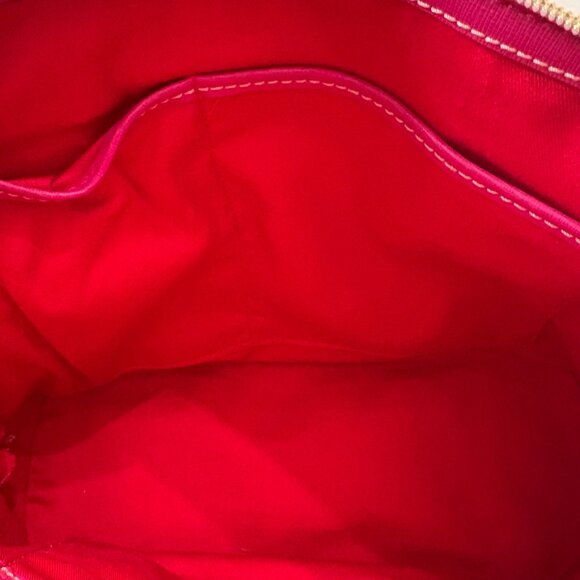 Dooney & Bourke Multicolor Logo Canvas Satchel With Pink Leather Trim & Dust Bag - Picture 11 of 16